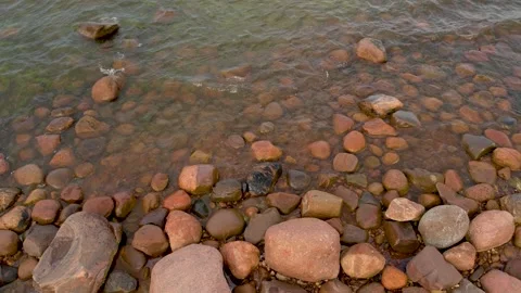 Rocky sea shore in summer Stock Footage 205064341