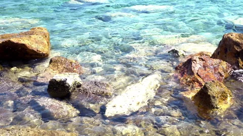 Rocky seaside and waves 스톡 동영상 253576575