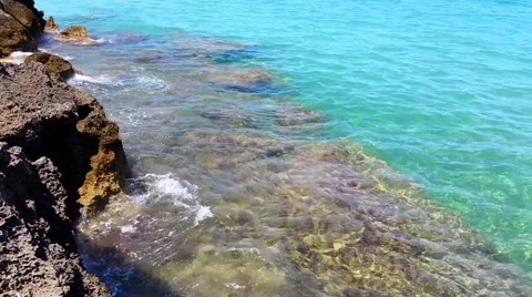Rocky seaside view - Waves splash Stock Footage 41251276