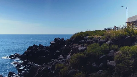 Rocky Shore in Catania, Sicily Stock Footage 88505183