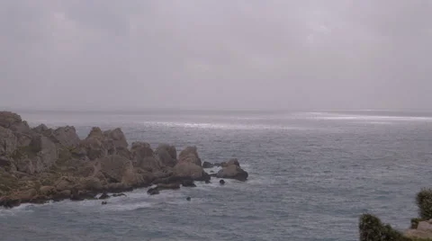 Rocky Shore in Malta Stock Footage 65238705