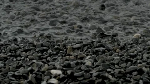 Rocky Shore with Ocean Foam Stock Footage 342035305