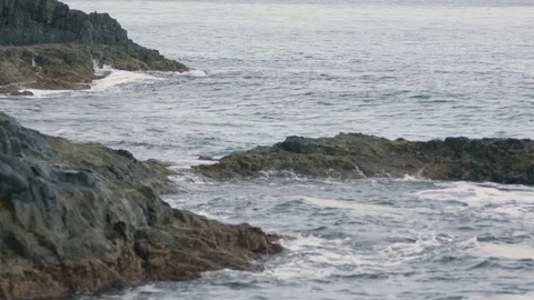 Rocky shore in the ocean Stock Footage 75883621