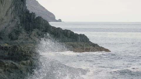 Rocky shore in the ocean Stock Footage 75883734