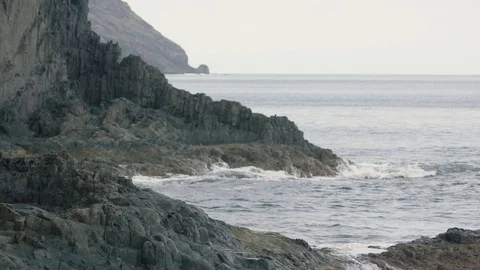 Rocky shore in the ocean Stock Footage 75884150