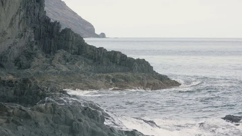 Rocky shore in the ocean Stock Footage 75884877