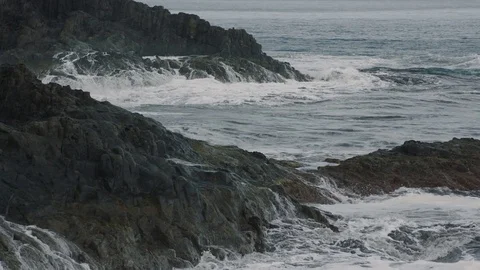 Rocky shore in the ocean Stock Footage 75890687