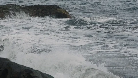 Rocky shore in the ocean Stock Footage 75892800
