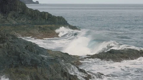 Rocky shore in the ocean Stock-Footage 75904491