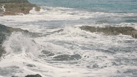 Rocky shore in the ocean Stock Footage 75918600