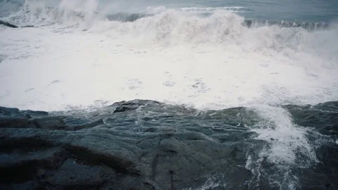 Rocky shore in the ocean Stock Footage 75920407