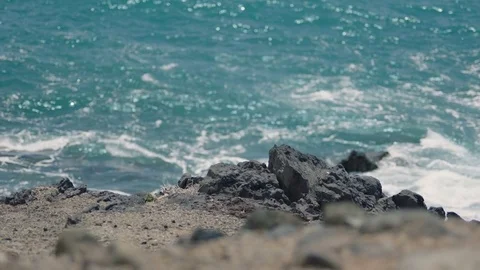 Rocky shore in the ocean Stock Footage 75921222