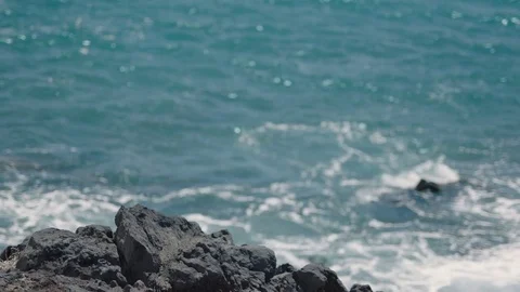 Rocky shore in the ocean Stock Footage 75921446