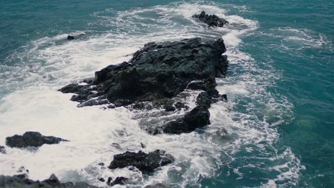 Rocky shore in the ocean Stock Footage 75923142