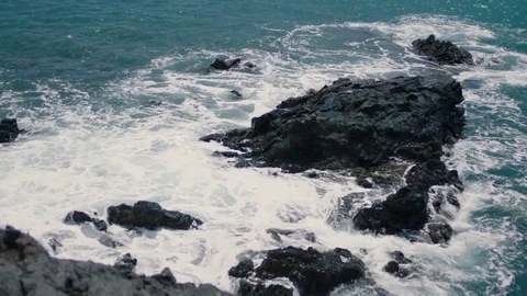 Rocky shore in the ocean Stock-Footage 75924676