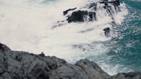 Rocky shore in the ocean Stock-Footage 75926459