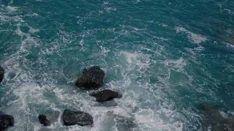 Rocky shore in the ocean Stock Footage 75935688