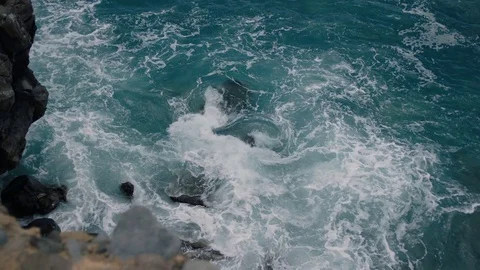 Rocky shore in the ocean Stock Footage 75938086