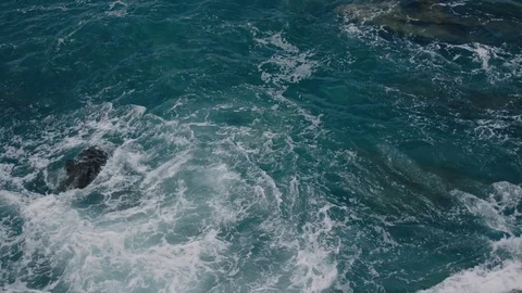 Rocky shore in the ocean Stock Footage 75939228