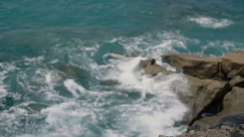 Rocky shore in the ocean Stock Footage 75941024