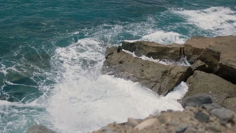Rocky shore in the ocean Stock Footage 75941943