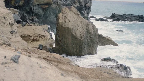 Rocky shore in the ocean Stock Footage 75945365