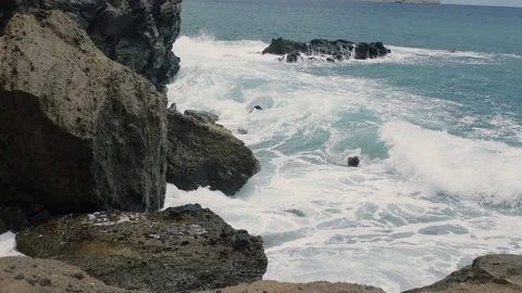 Rocky shore in the ocean Stock-Footage 75946785
