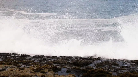 Rocky Shore splash Stock Footage 335784879