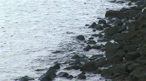 Rocky shoreline Stock Footage 20484163