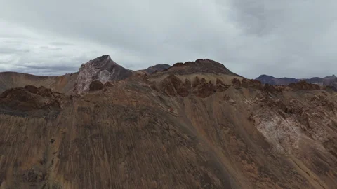 Rocky Slopes and Sharp Peaks in Indian Himalayas Stock Footage 313379926