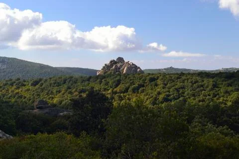 The rocky stack Perda Asube Pari, Sinnai Stock Photos