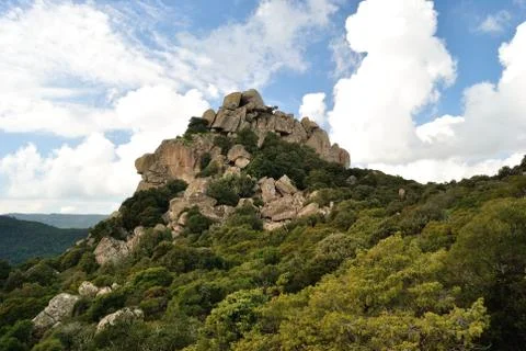 The rocky stack Perda Asube Pari, Sinnai Stock-Fotos