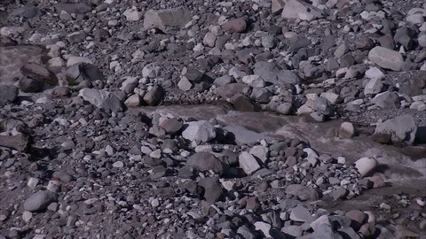 Rocky Stream Flowing Down Mount Rainier Stock Footage 86755275