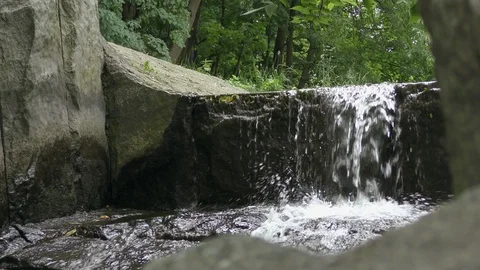 Rocky stream in the park Stock Footage 91250160