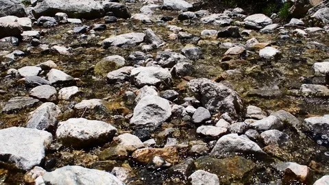 Rocky stream sparkling in the sunlight Stock Footage 128154471