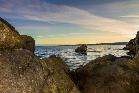 Rocky sunset Stock Photos