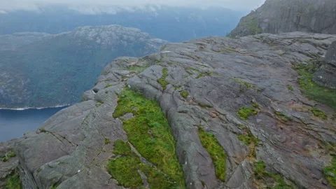 Rocky surface of Pulpit Rock plateau Preikestolen. Stock Footage 328131647