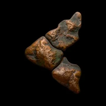 Rocky symbol left angle bracket. Font of stone on black background. 3d Ilustração Stock