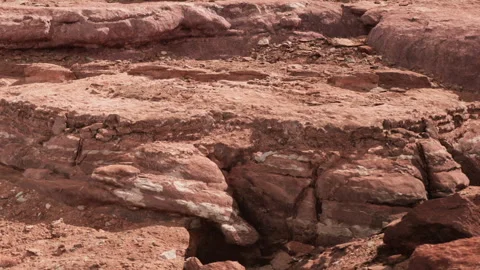 Rocky terrain on Mars captured by rover in recent exploration Stock Footage 344401398