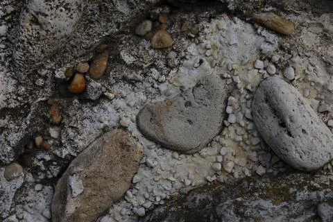 Rocky texture on a wall Stock Photos