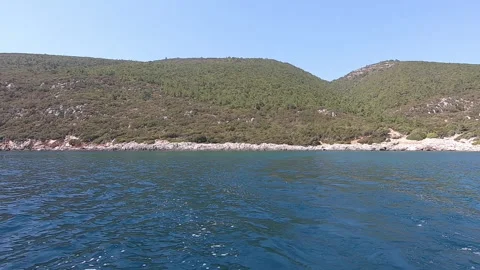 Rocky view from the sea Stock Footage 138938664