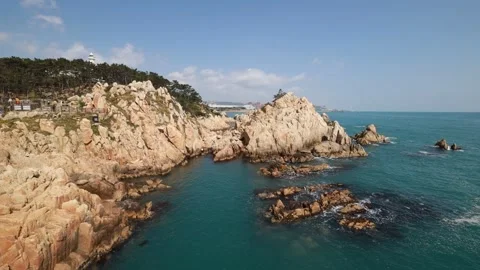  rocky view of the sea Stock Footage 310231032