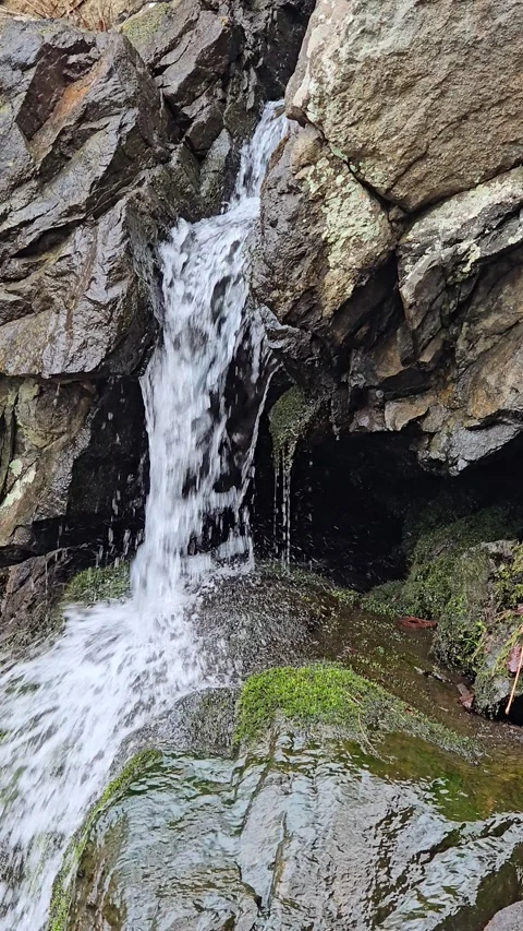 Rocky waterfall 5 vertical Stock Footage 305017873