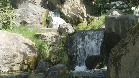 Rocky Waterfall Slow Motion Stock Footage 126252895