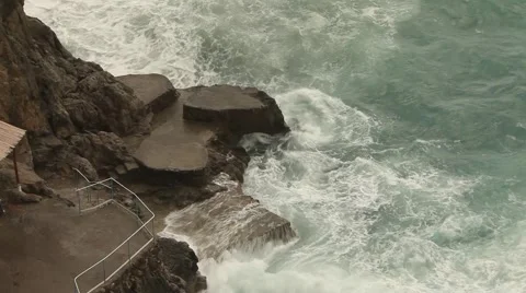 Rockywaves.mp4 Stock Footage 5325342