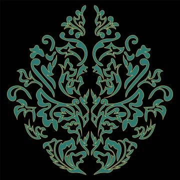 Rococo, baroque element, classic damask, swirls, scrolls, isolated Stock Illustration