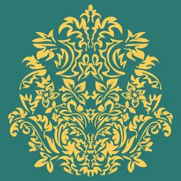 Rococo, baroque element, classic damask, swirls, scrolls, isolated Stock Illustration