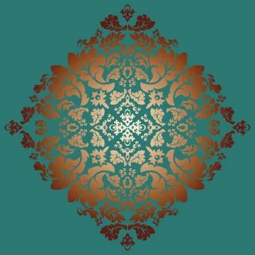 Rococo, baroque element, classic damask, swirls, scrolls, isolated Stock Illustration