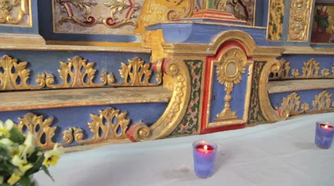 Rococo decoration in chapel, baroque Video stock 45466032