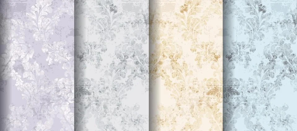 Rococo patterns set Vector. Floral ornament decoration. Royal ements. Victori Stock Illustration